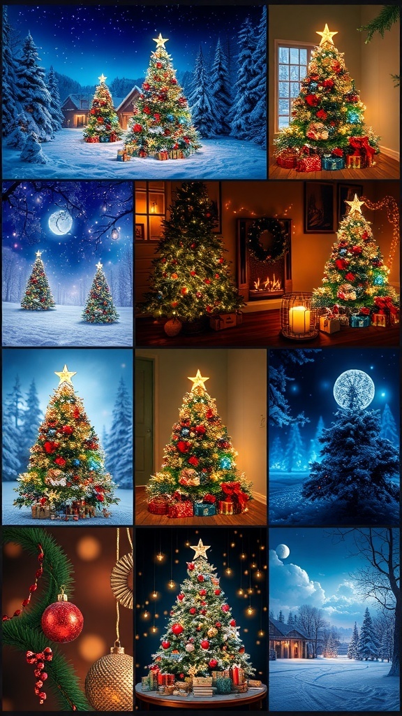 Christmas Wallpaper Aesthetic Aesthetic Christmas wallpapers with festive designs including Christmas trees, snowflakes, and ornaments.